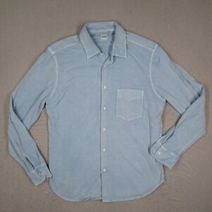 Aspesi Mens Light Blue Cotton Long Sleeve Button Down Shirt Size L W3A AY36 9408